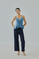 Hazel Fit And Flare Denim Top